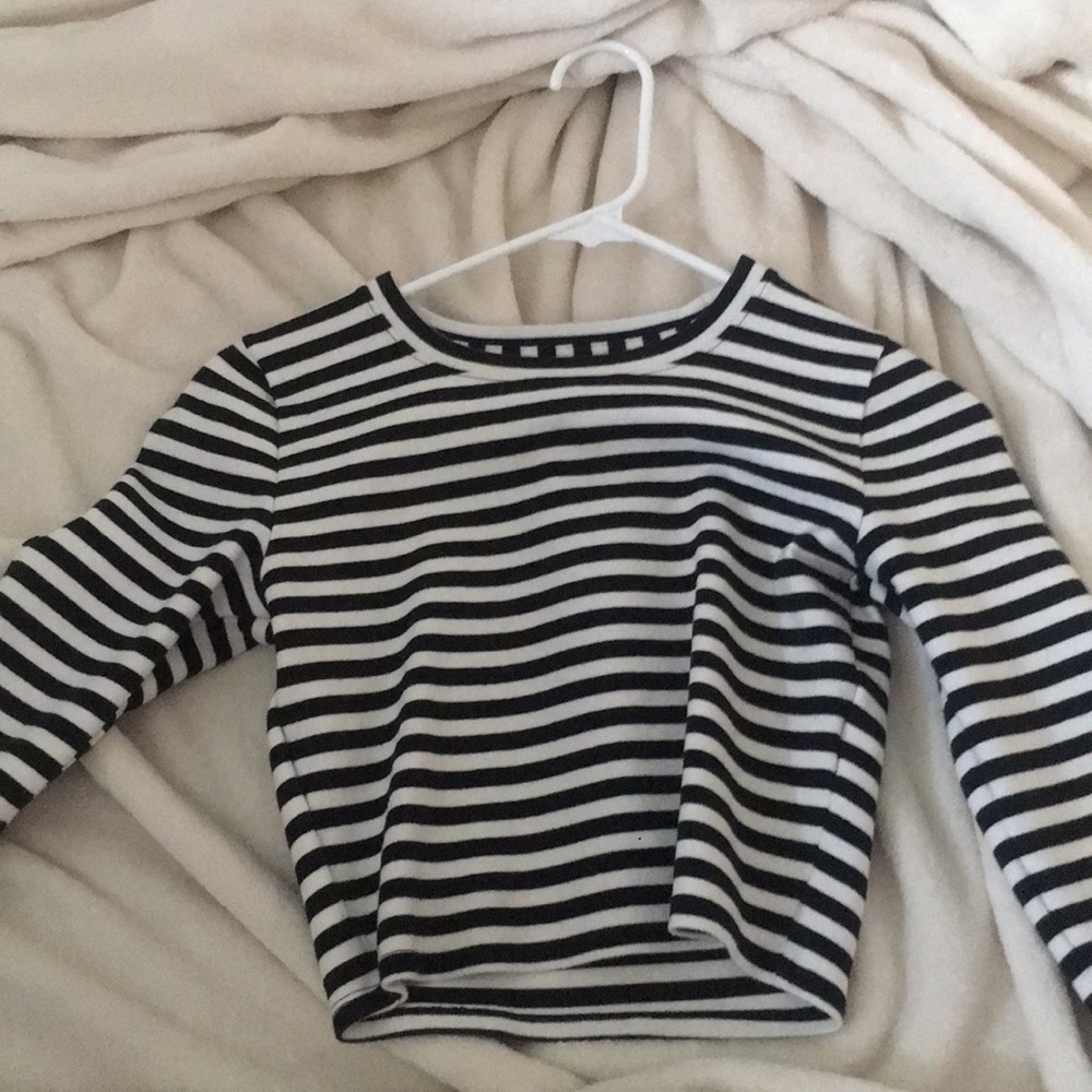 Abercrombie and Fitch cropped striped shirt